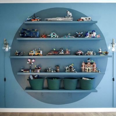 Floating Display Shelves for Showcasing Built LEGO Sets